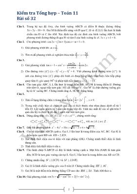 Kiểm tra Tổng hợp  Toán 11 Bài số 32